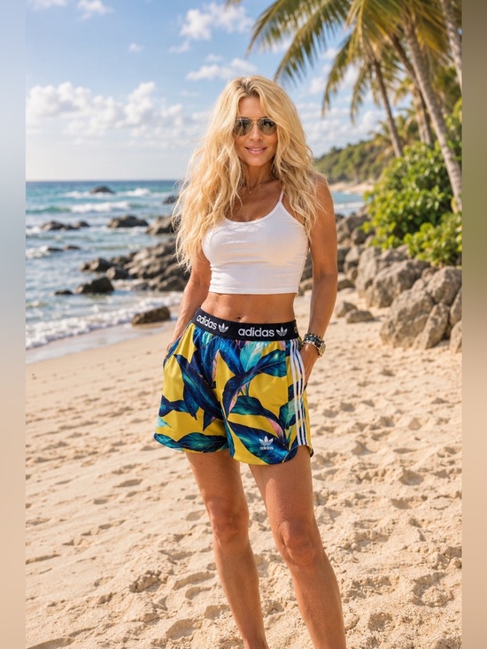 FARM Rio Pants - Adidas Originals x FARM Rio Palm Leaf Shorts size Medium